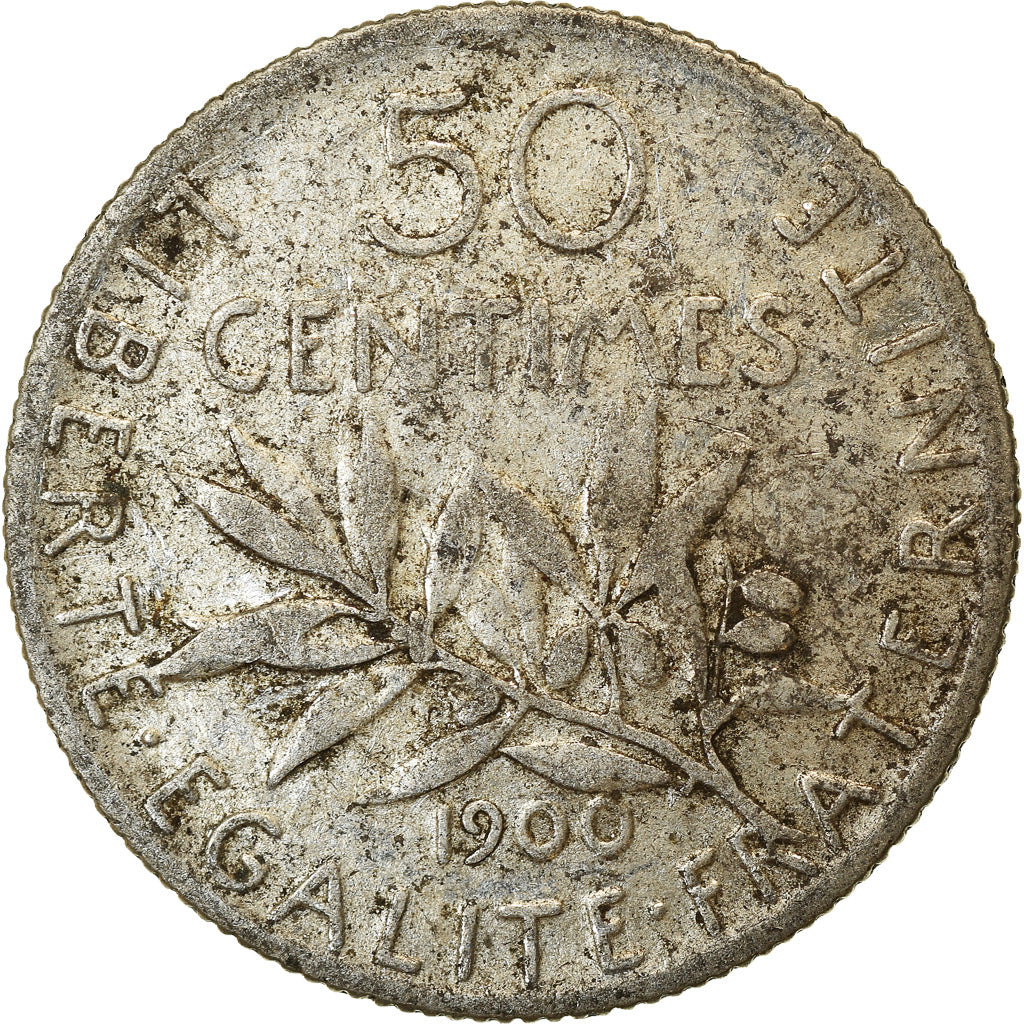 Coin, France, Semeuse, 50 Centimes, 1900, Paris, VF(30-35), Silver, KM:854