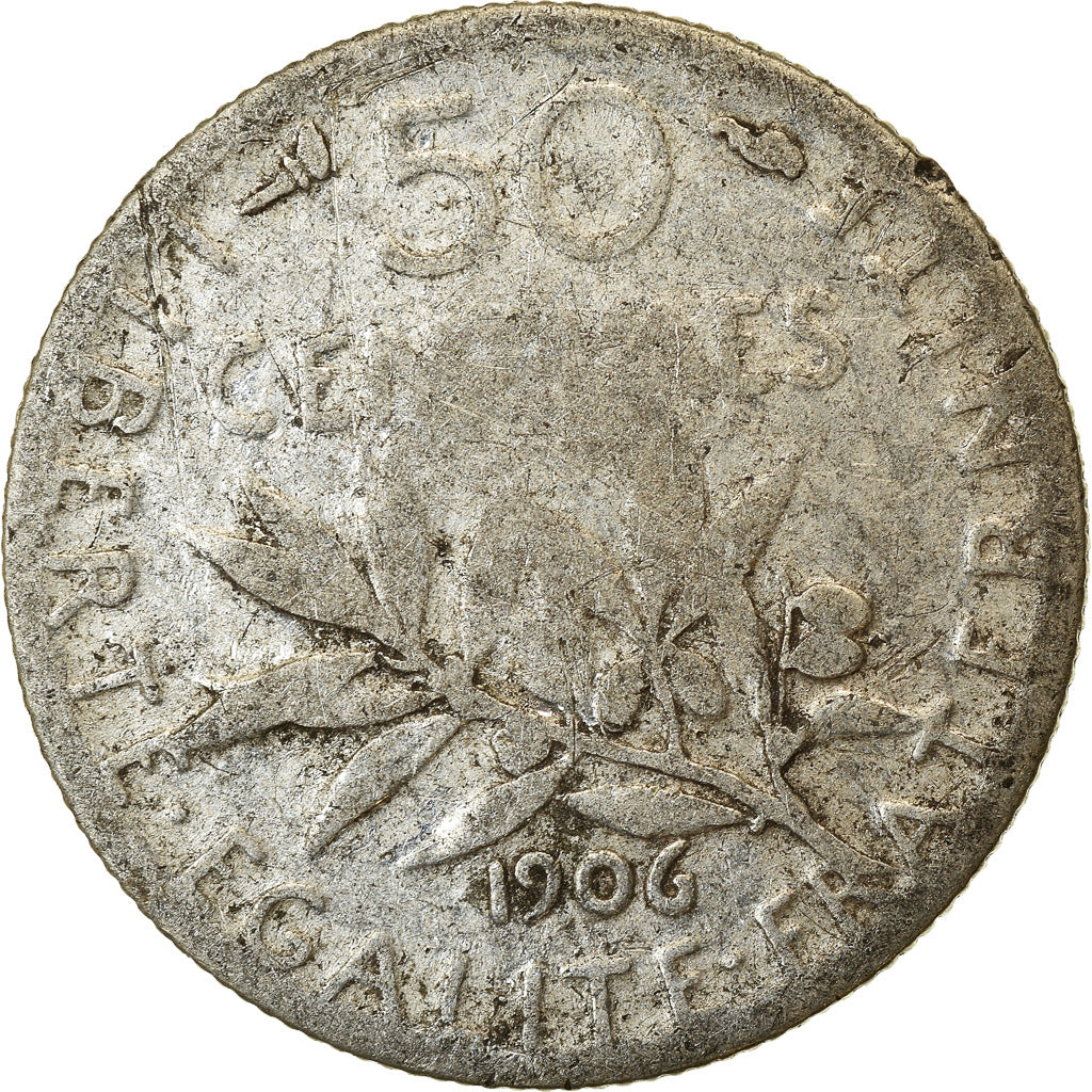 Münze, Frankreich, Semeuse, 50 Centimes, 1906, Paris, S, Silber, KM:854