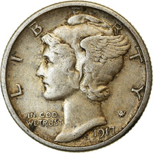 Monnaie, États-Unis, Mercury Dime, Dime, 1917, U.S. Mint, San Francisco, TTB