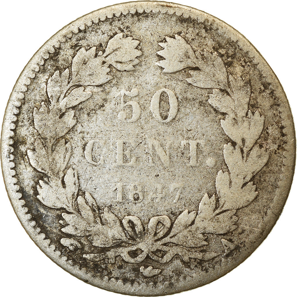 Moneta, Francia, Louis-Philippe, 50 Centimes, 1847, Paris, MB, Argento, KM:768.1