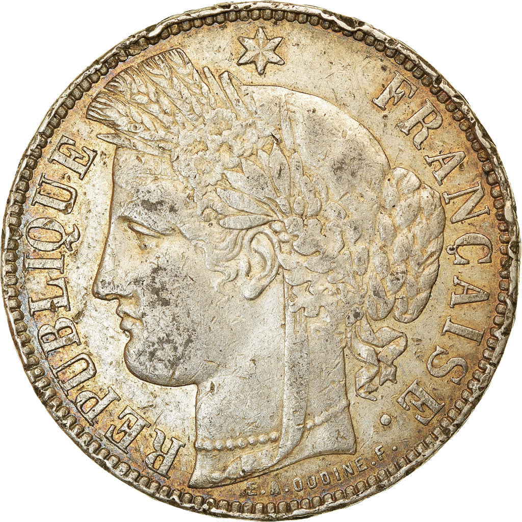 Coin, France, Cérès, 5 Francs, 1871, Bordeaux, VF(30-35), Silver, KM:818.2