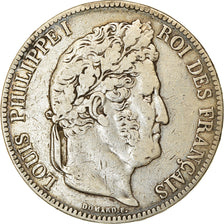 Coin, France, Louis-Philippe, 5 Francs, 1837, Strasbourg, VF(30-35), Silver