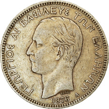 Coin, Greece, George I, 5 Drachmai, 1876, Paris, EF(40-45), Silver, KM:46