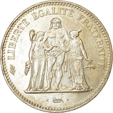 Moeda, França, Hercule, 50 Francs, 1974, Emissão híbrida, AU(50-53), Prata