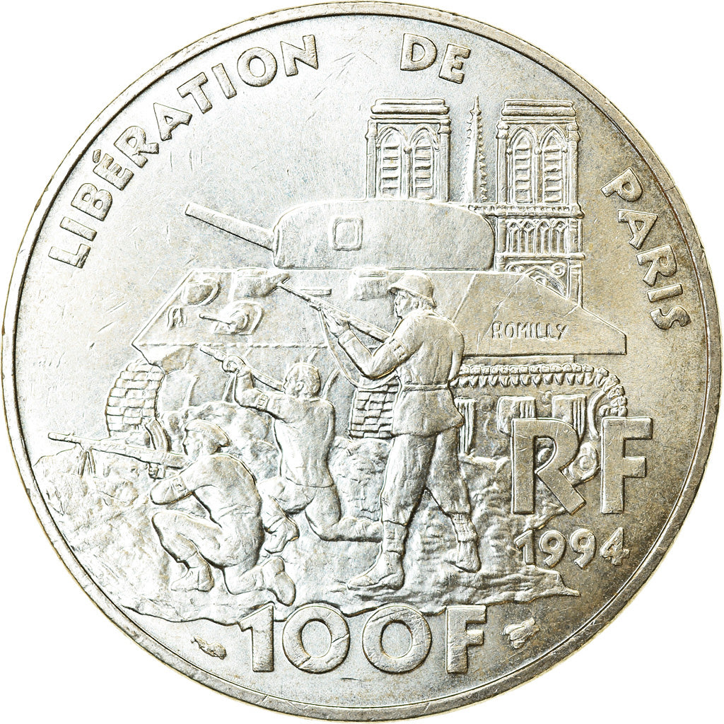 Moneta, Francia, Libération de Paris, 100 Francs, 1994, SPL-, Argento