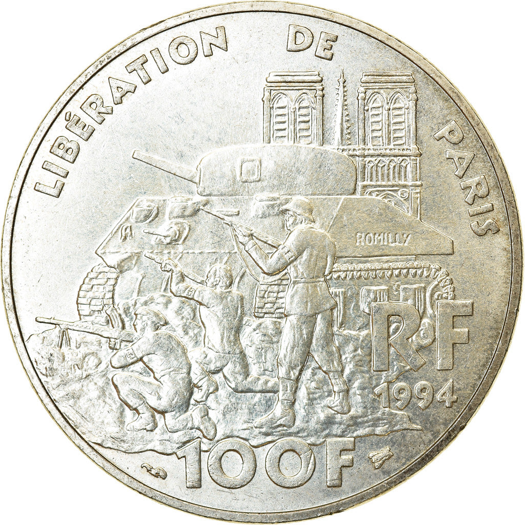 Moneta, Francia, Libération de Paris, 100 Francs, 1994, SPL-, Argento