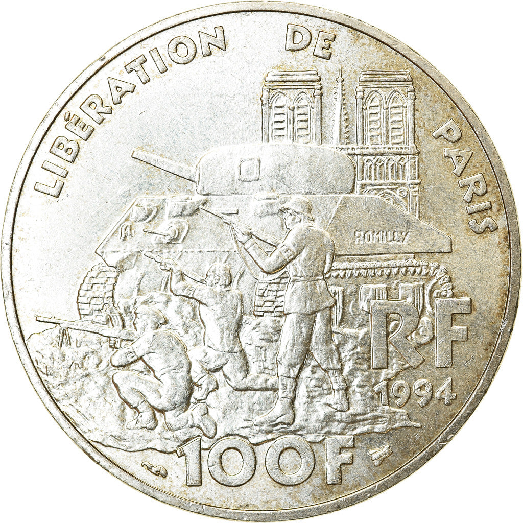 Münze, Frankreich, Libération de Paris, 100 Francs, 1994, VZ+, Silber