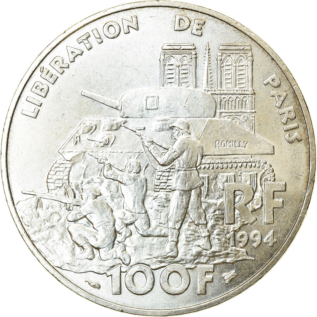 Coin, France, Libération de Paris, 100 Francs, 1994, MS(60-62), Silver