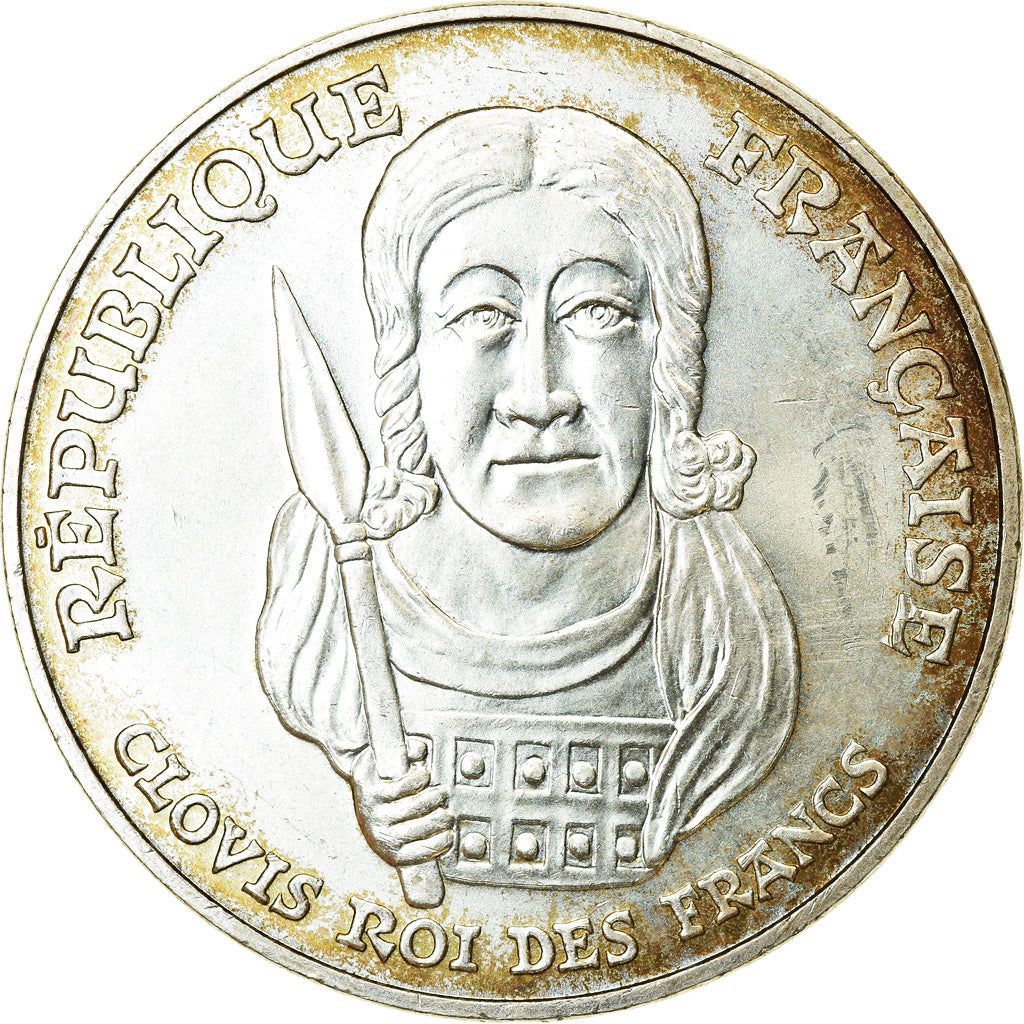 Coin, France, Clovis, 100 Francs, 1996, AU(55-58), Silver, KM:1180, Gadoury:953