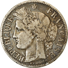 Moneta, Francia, Cérès, 2 Francs, 1872, Bordeaux, MB+, Argento, KM:817.2