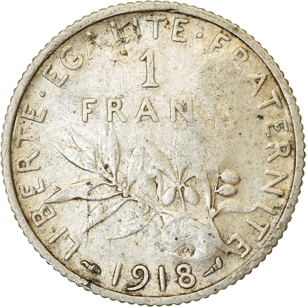 Coin, France, Semeuse, Franc, 1918, Paris, countermark 