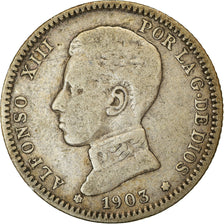 Coin, Spain, Alfonso XIII, Peseta, 1903, Madrid, VF(30-35), Silver, KM:721