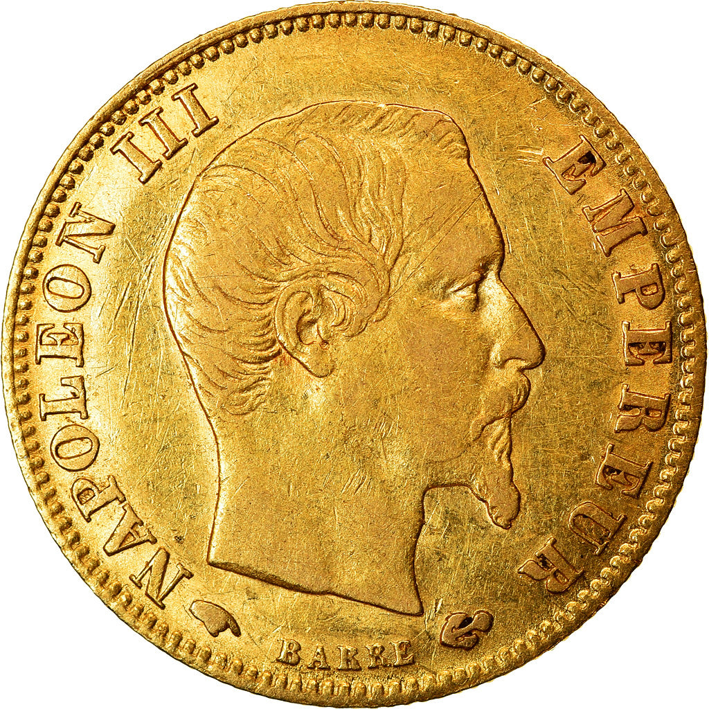 Moneda, Francia, Napoleon III, Napoléon III, 5 Francs, 1860, Paris, MBC, Oro
