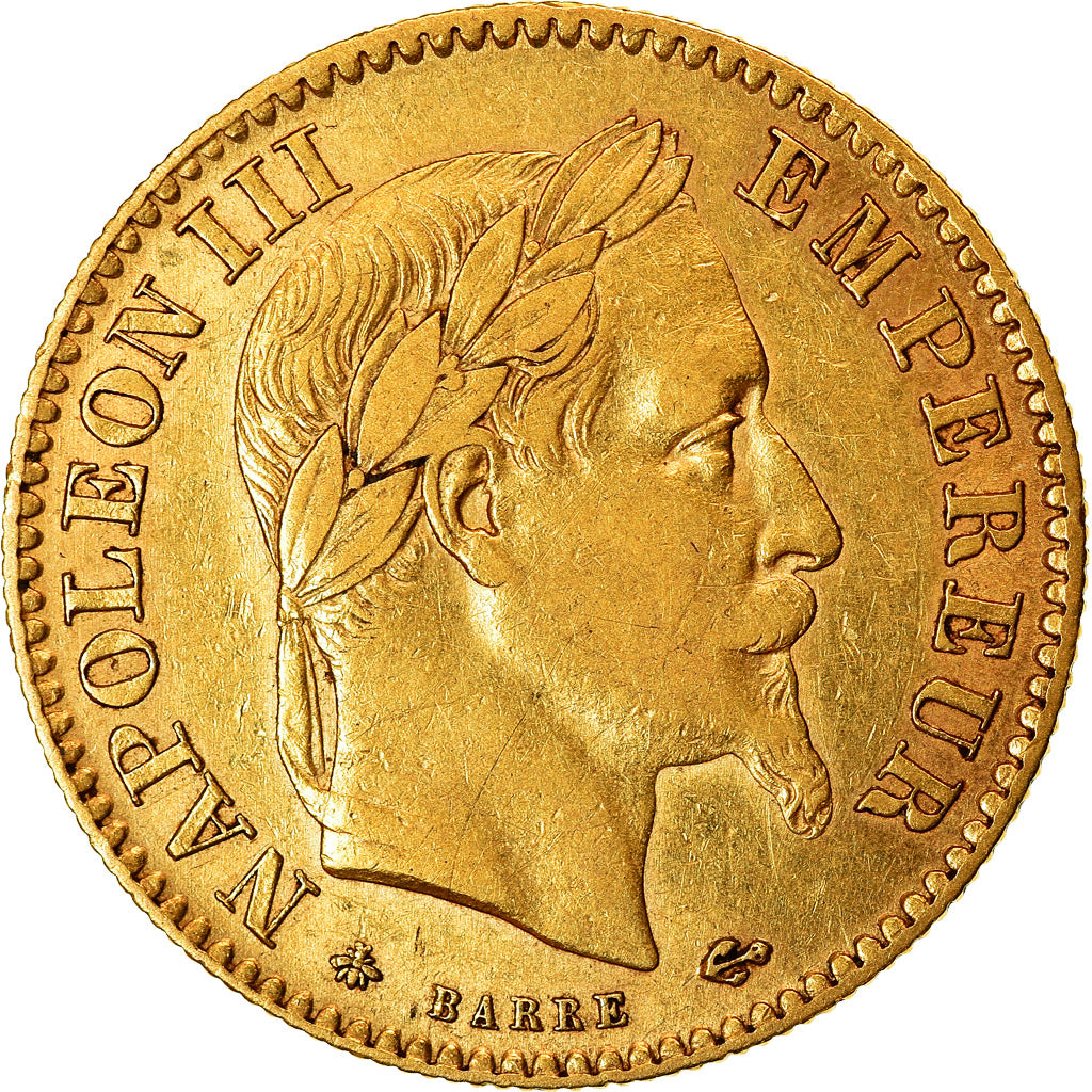 Moneta, Francia, Napoleon III, Napoléon III, 10 Francs, 1864, Paris, BB, Oro