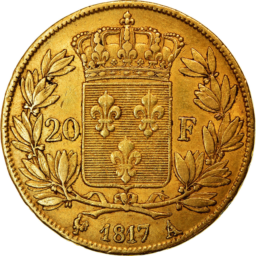 Moneta, Francia, Louis XVIII, Louis XVIII, 20 Francs, 1817, Paris, BB, Oro