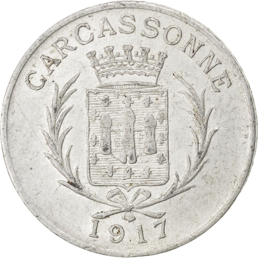 Carcassonne, Union des Commerçants, 10 Centimes 1917, Elie 20.2