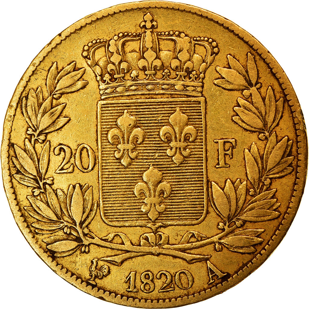 Monnaie, France, Louis XVIII, 20 Francs, 1820, Paris, TTB, Or, Gadoury:1028