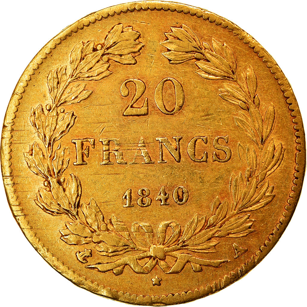 Monnaie, France, Louis-Philippe, 20 Francs, 1840, Paris, TTB, Or, Gadoury:1031