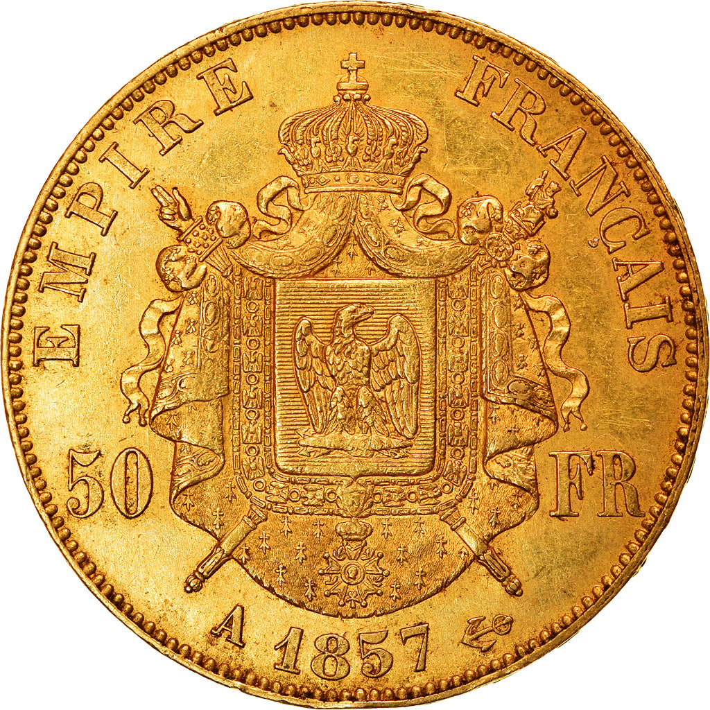 Munten, Frankrijk, Napoleon III, Napoléon III, 50 Francs, 1857, Paris, PR