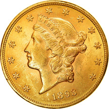 Monnaie, États-Unis, Liberty Head, $20, Double Eagle, 1893, U.S. Mint