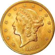 Moneda, Estados Unidos, Liberty Head, $20, Double Eagle, 1893, U.S. Mint