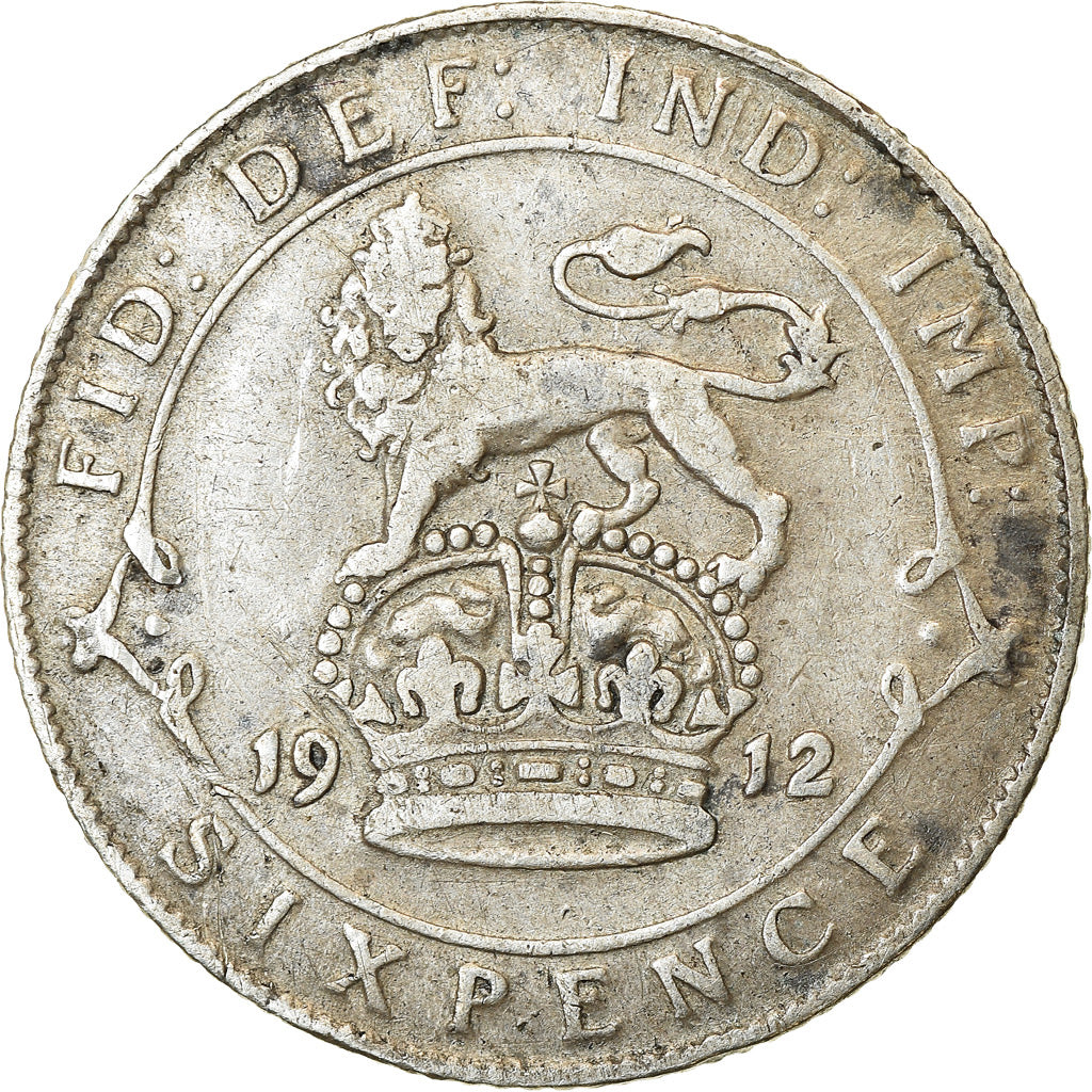 Coin, Great Britain, George V, 6 Pence, 1912, VF(30-35), Silver, KM:815