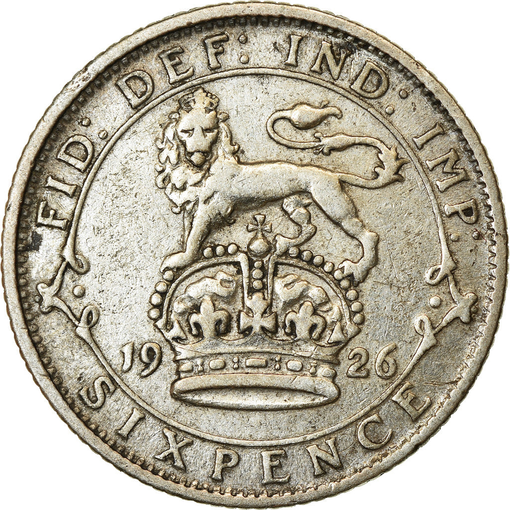 Coin, Great Britain, George V, 6 Pence, 1926, EF(40-45), Silver, KM:815a.2