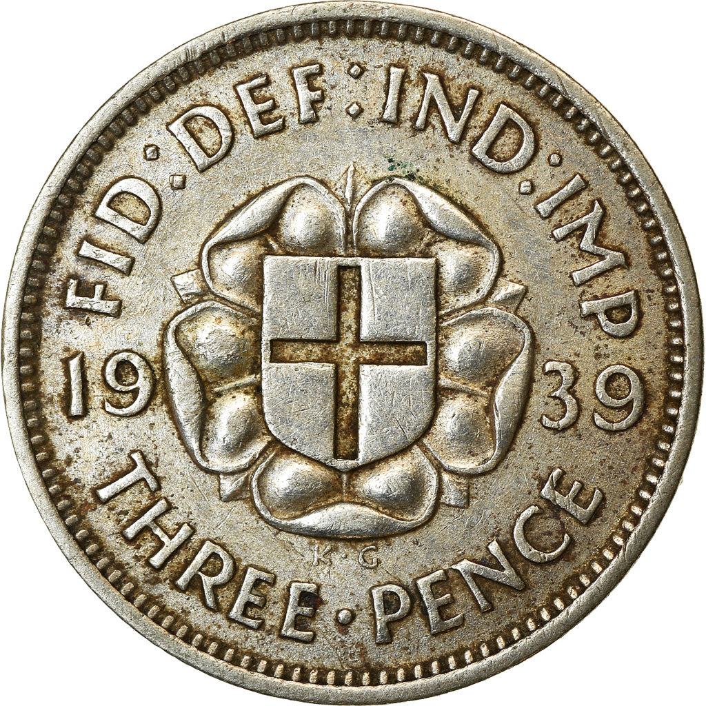 Coin, Great Britain, George VI, 3 Pence, 1939, AU(50-53), Silver, KM:848
