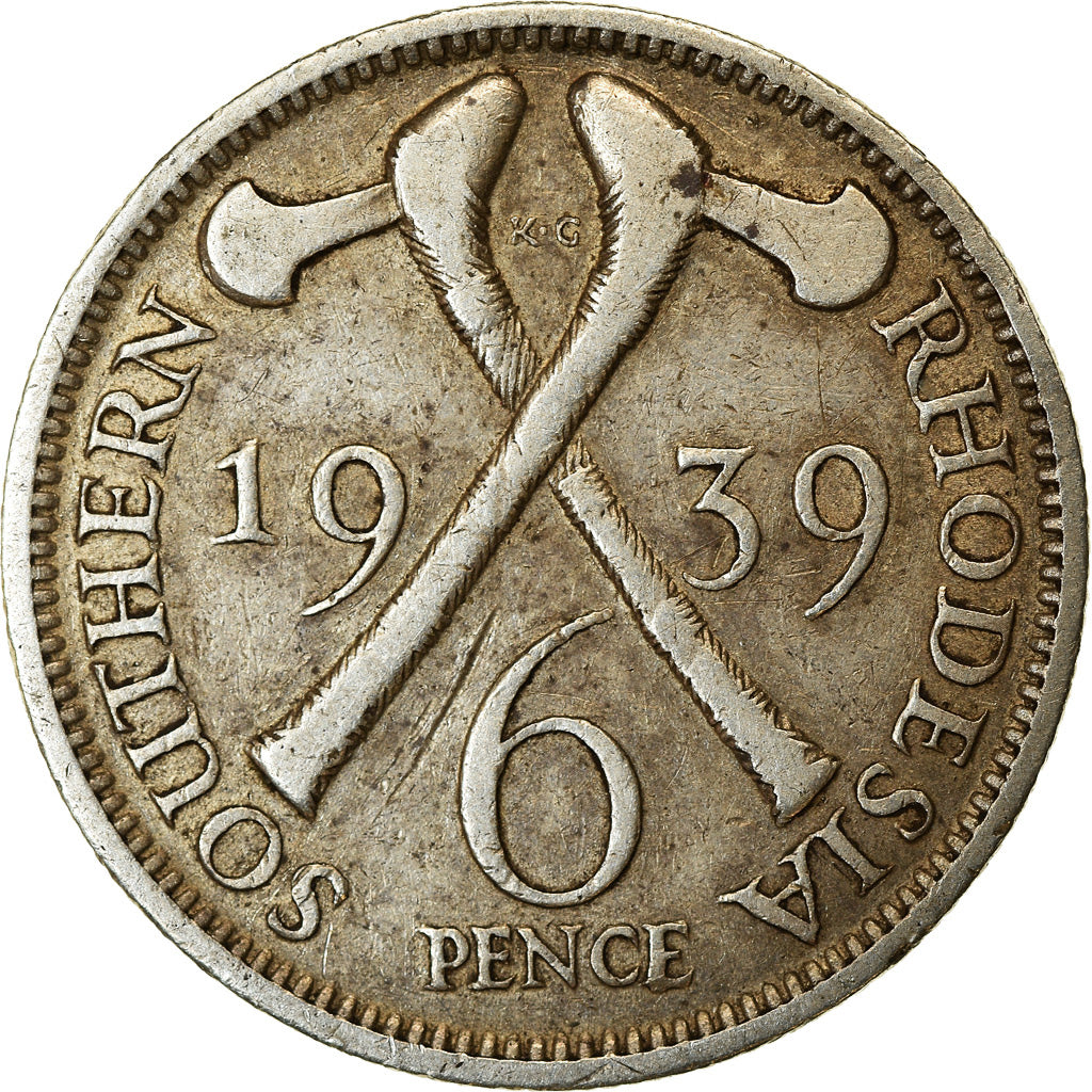 Coin, Southern Rhodesia, George VI, 6 Pence, 1939, British Royal Mint