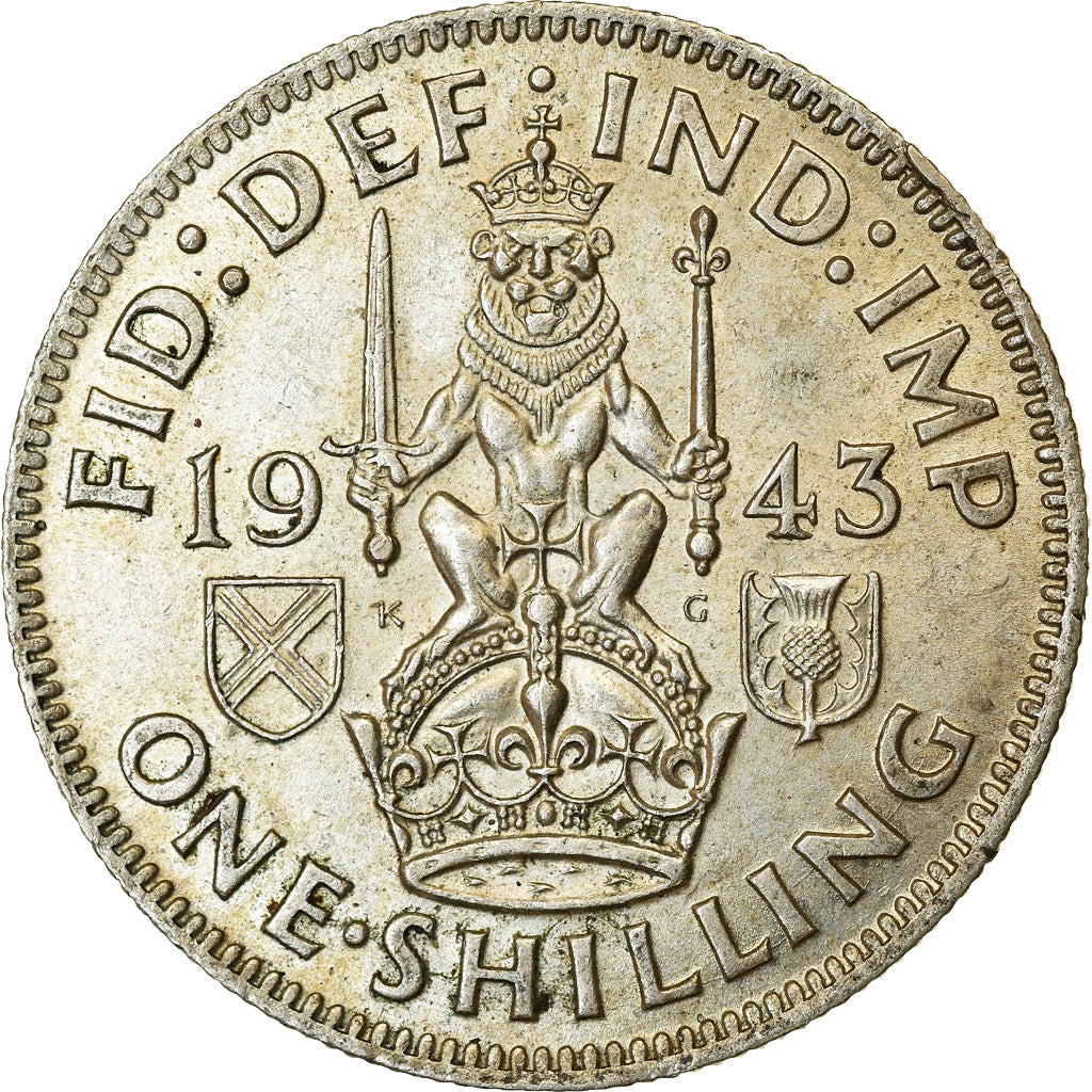Coin, Great Britain, George VI, Shilling, 1943, AU(55-58), Silver, KM:854