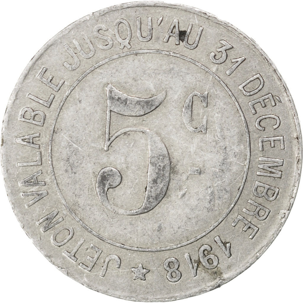 France, 5 Centimes, 1916, EF(40-45), Aluminium, Elie #10.1, 1.33