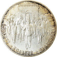 Moeda, França, Libération de Paris, 100 Francs, 1994, AU(55-58), Prata