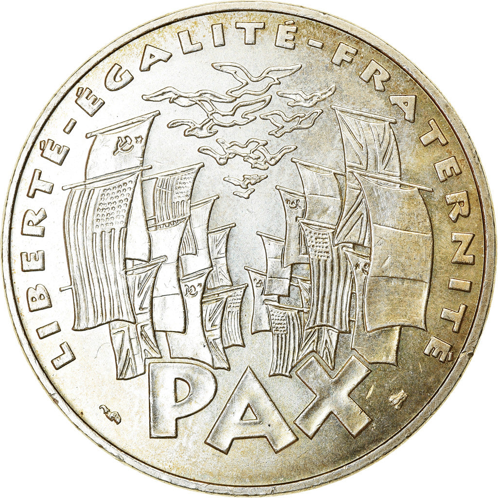 Moeda, França, 8 mai 1945, 100 Francs, 1995, Paris, AU(55-58), Prata, KM:1116.1