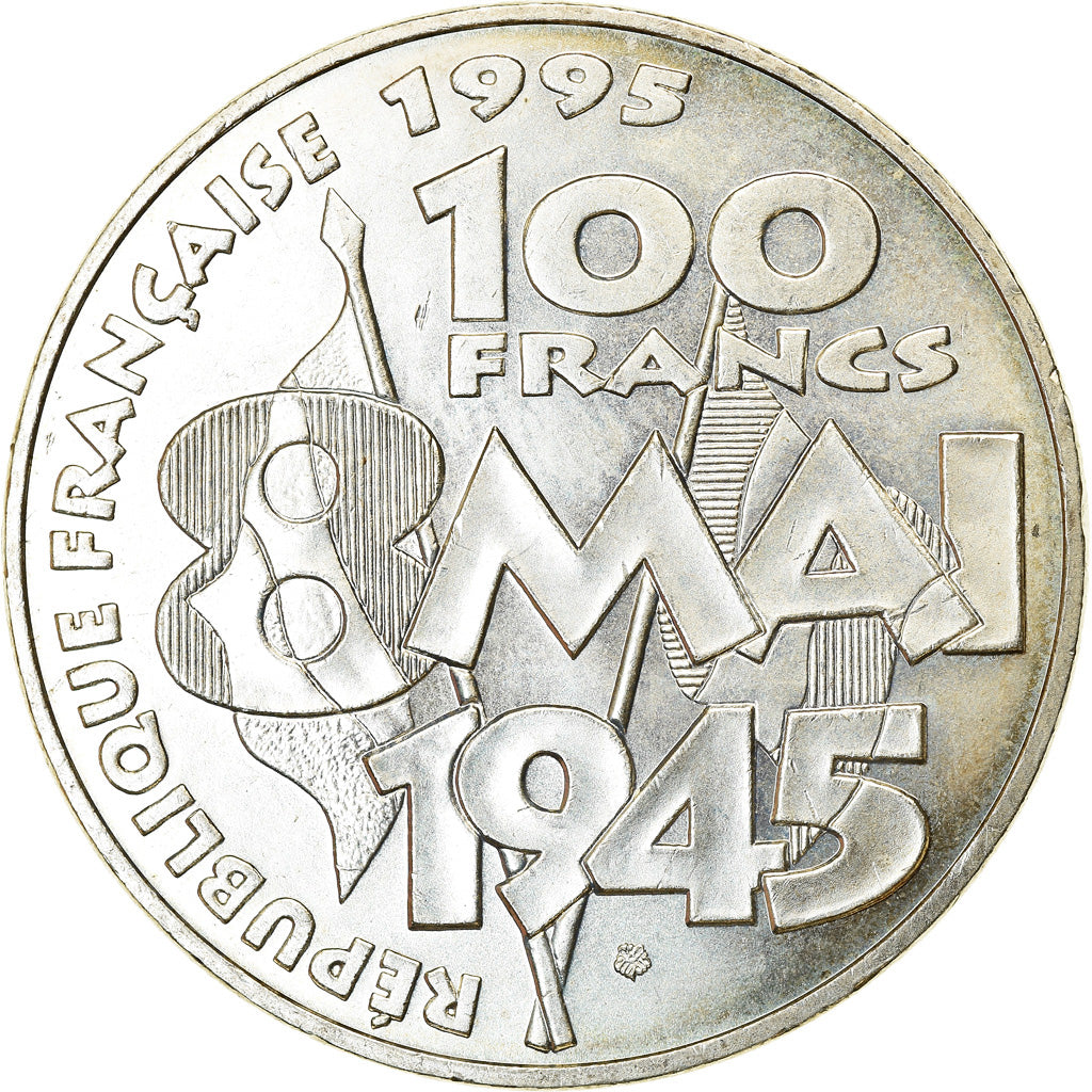 Coin, France, 8 mai 1945, 100 Francs, 1995, Paris, MS(60-62), Silver, KM:1116.1