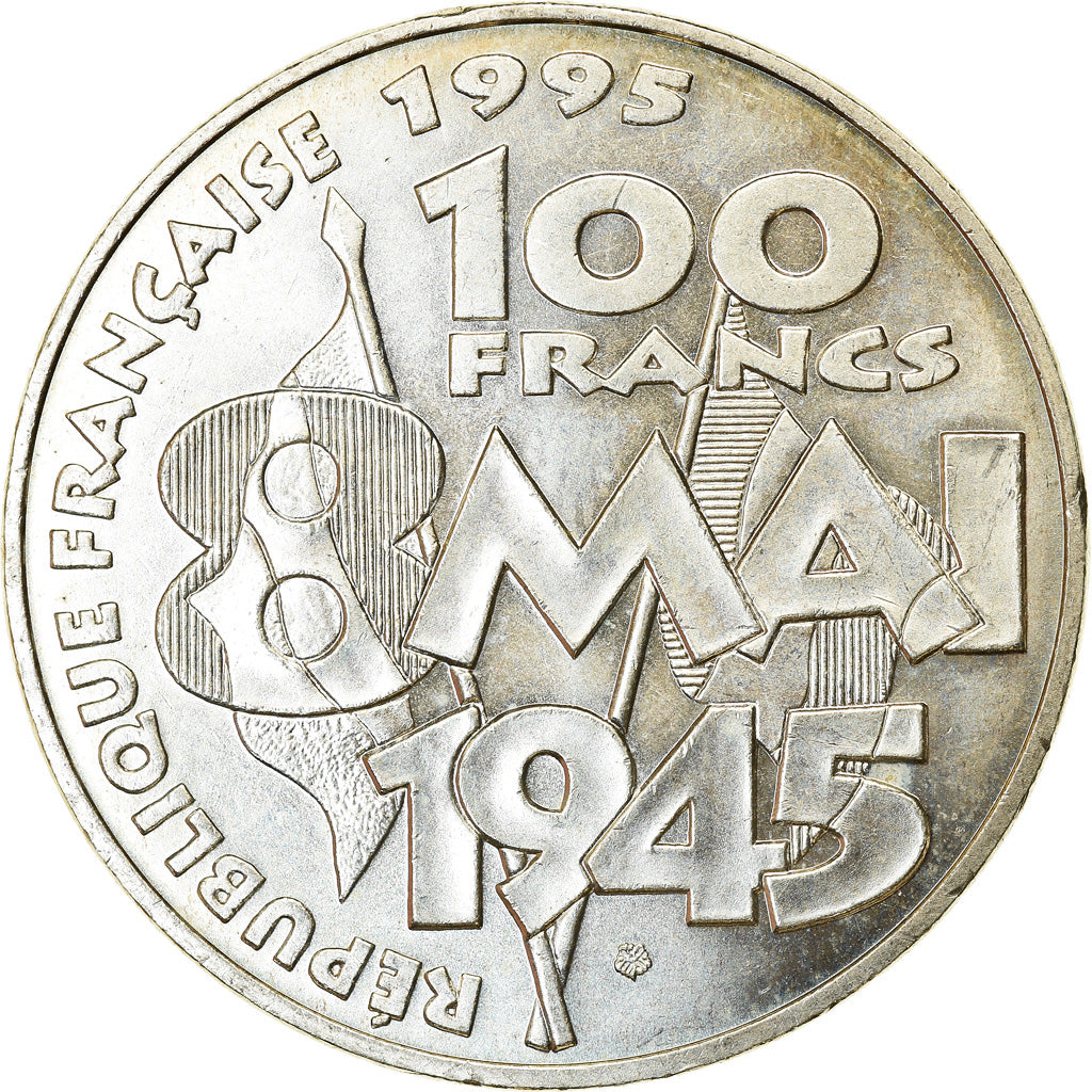 Coin, France, 8 mai 1945, 100 Francs, 1995, Paris, MS(60-62), Silver, KM:1116.1