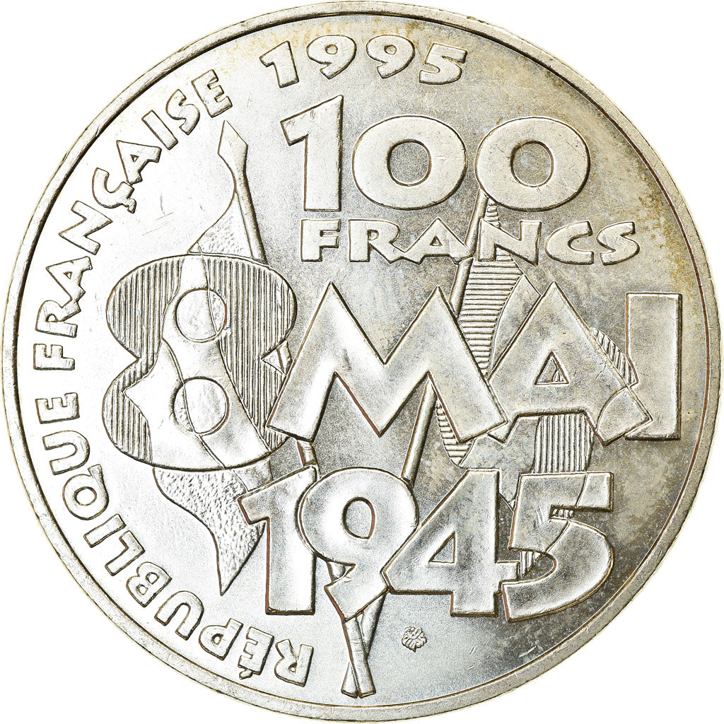 Coin, France, 8 mai 1945, 100 Francs, 1995, Paris, MS(60-62), Silver, KM:1116.1