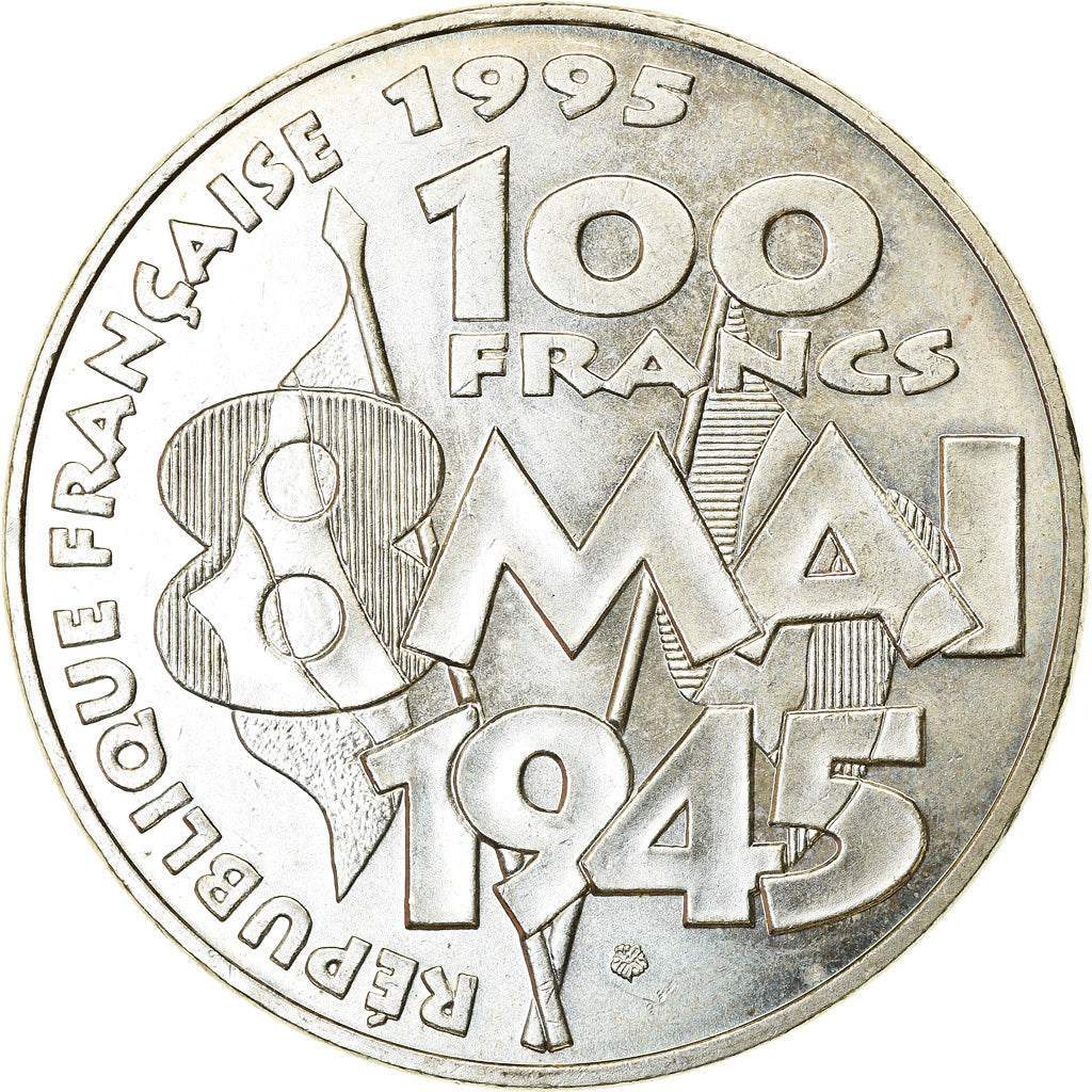 Coin, France, 8 mai 1945, 100 Francs, 1995, Paris, MS(60-62), Silver, KM:1116.1