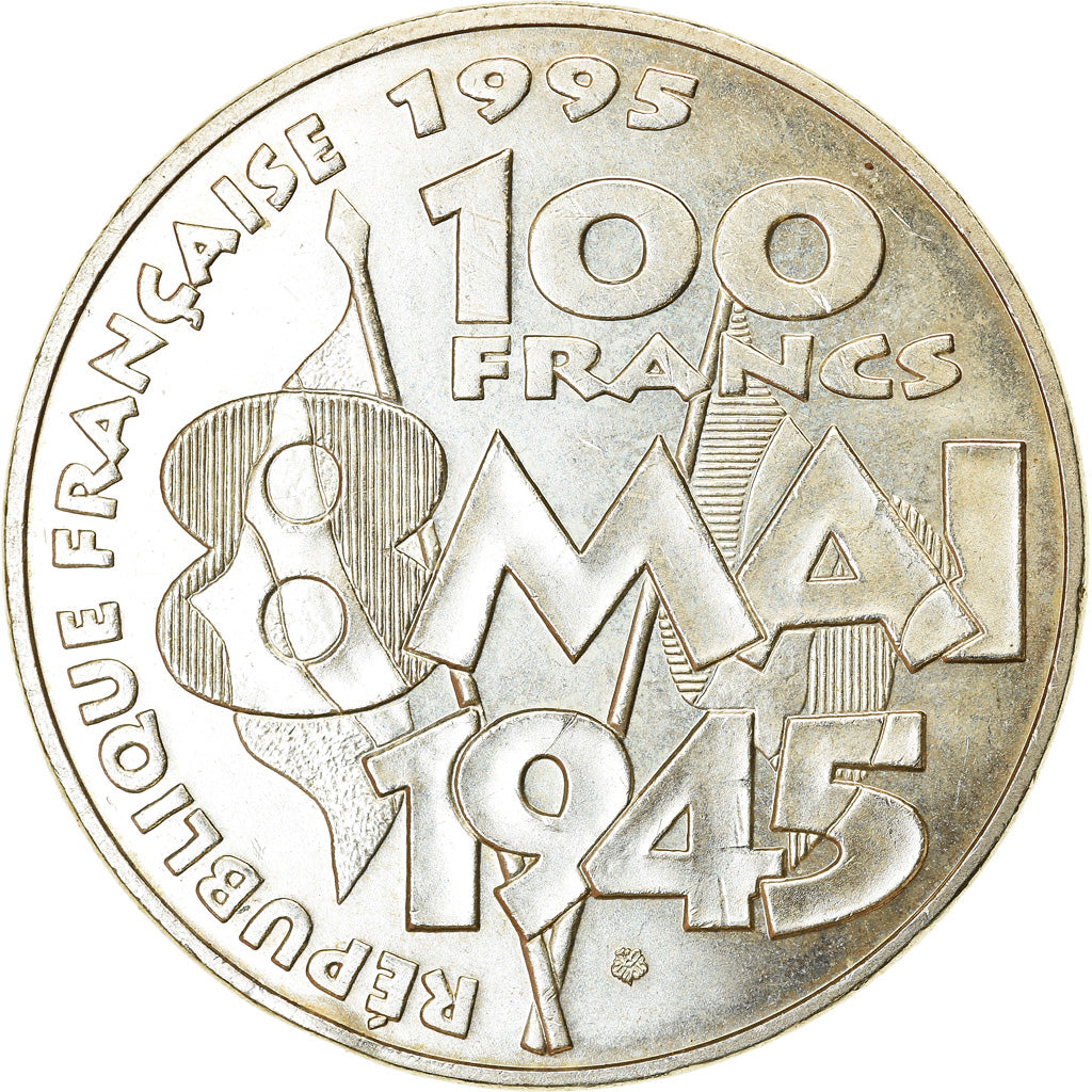 Coin, France, 8 mai 1945, 100 Francs, 1995, Paris, MS(60-62), Silver, KM:1116.1