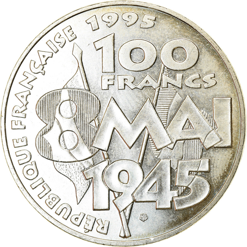 Coin, France, 8 mai 1945, 100 Francs, 1995, Paris, MS(63), Silver, KM:1116.1