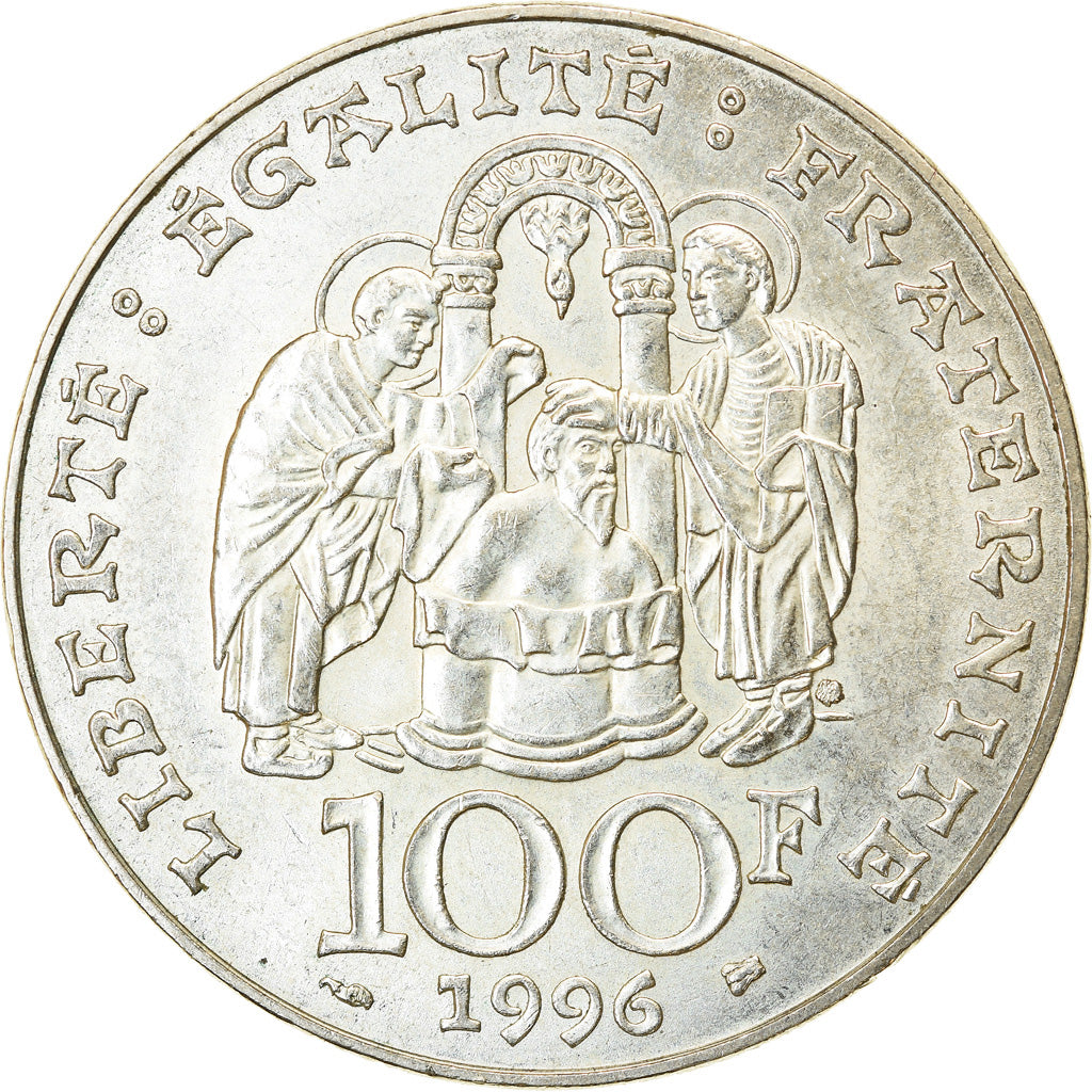 Coin, France, Clovis, 100 Francs, 1996, AU(55-58), Silver, KM:1180, Gadoury:953