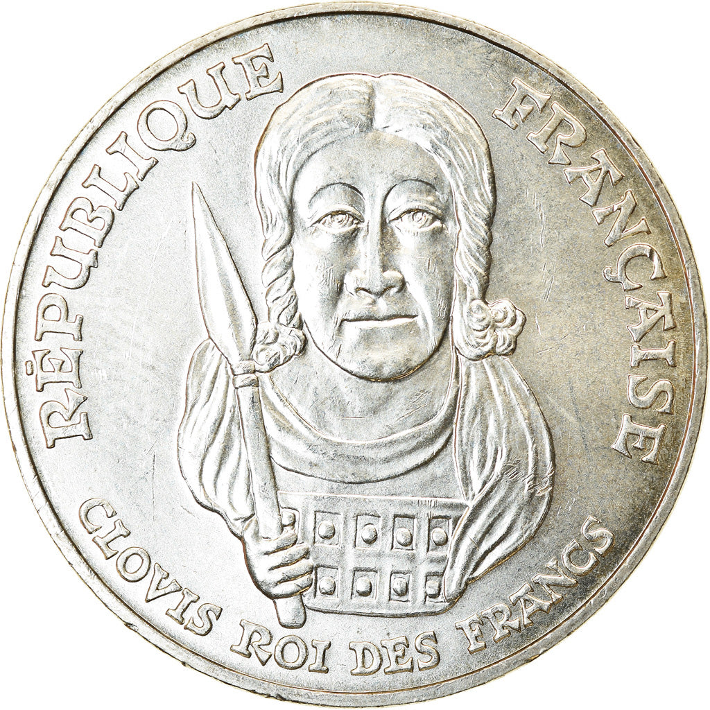 Coin, France, Clovis, 100 Francs, 1996, MS(60-62), Silver, KM:1180, Gadoury:953
