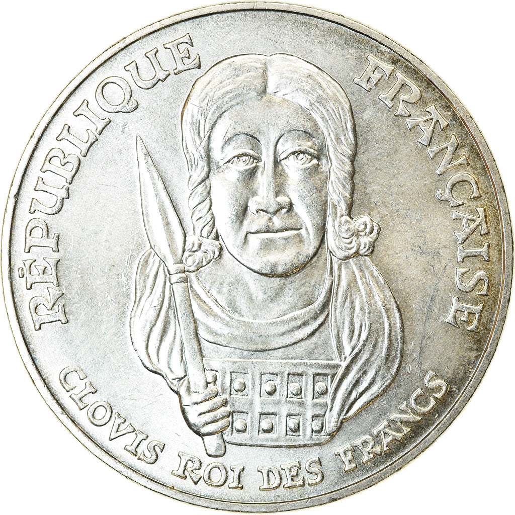 Coin, France, Clovis, 100 Francs, 1996, MS(60-62), Silver, KM:1180, Gadoury:953