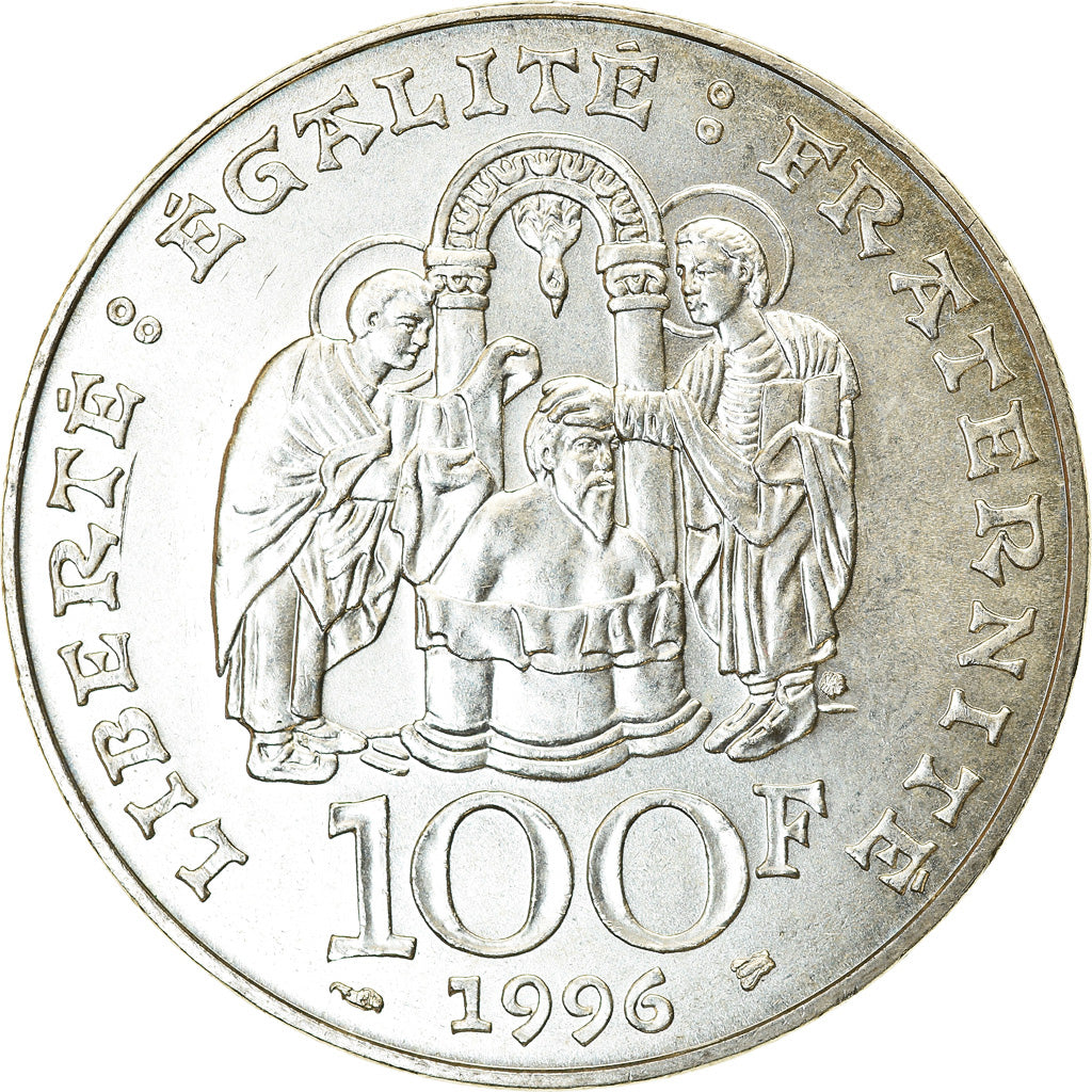 Coin, France, Clovis, 100 Francs, 1996, MS(63), Silver, KM:1180, Gadoury:953