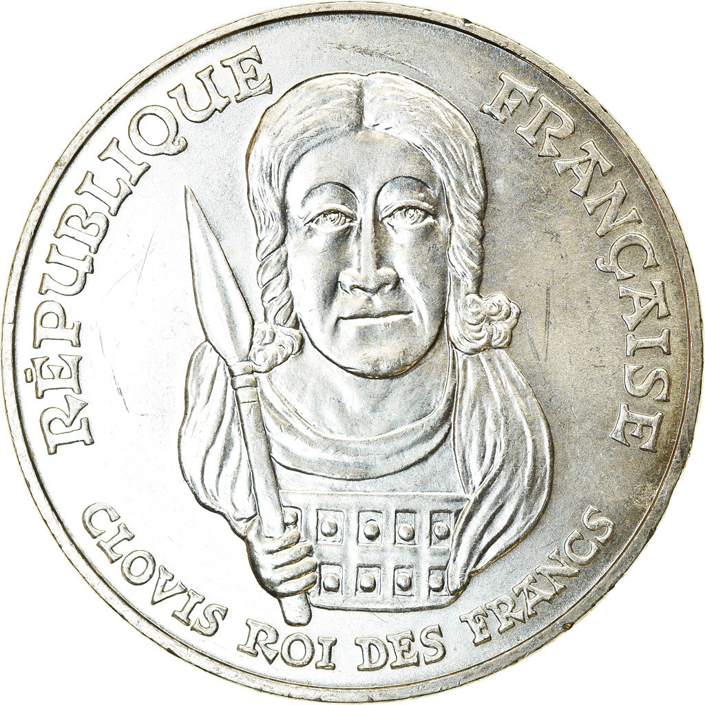 Coin, France, Clovis, 100 Francs, 1996, MS(63), Silver, KM:1180, Gadoury:953