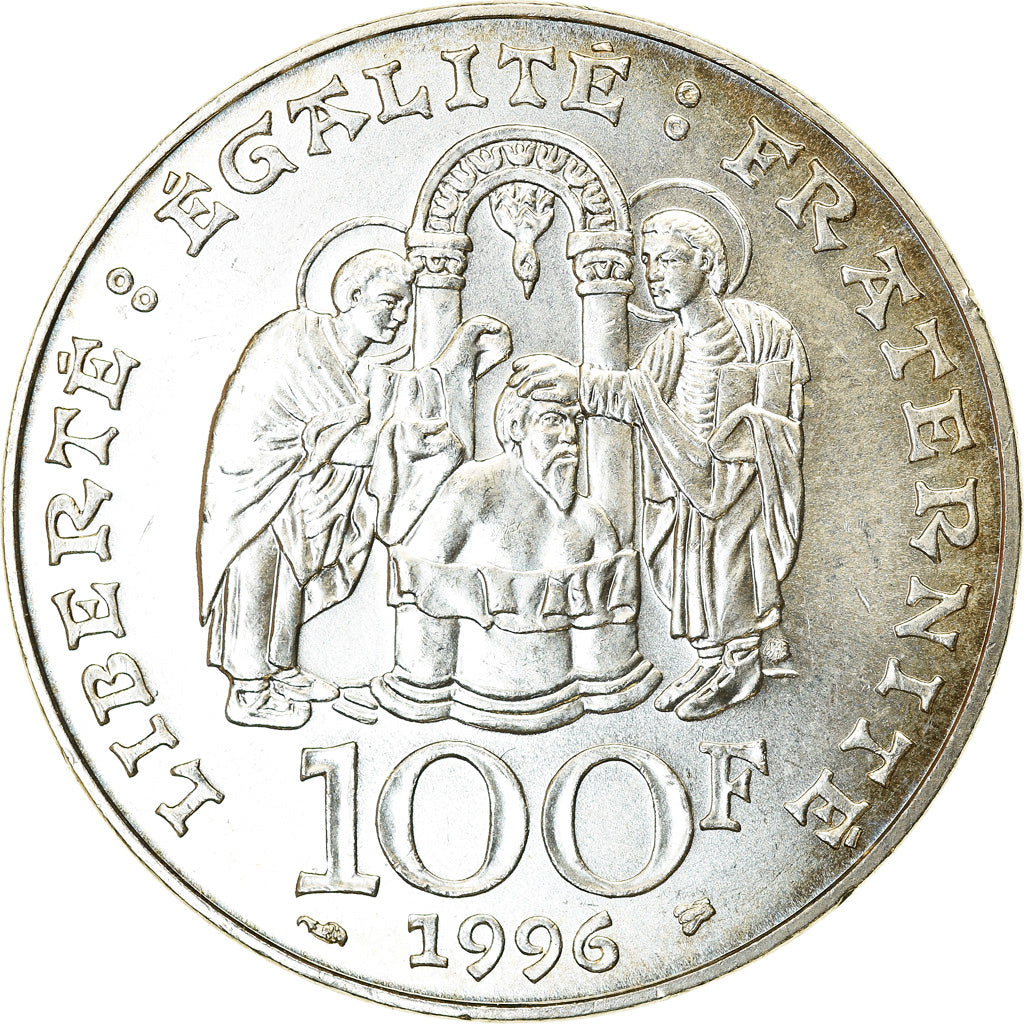 Moneta, Francia, Clovis, 100 Francs, 1996, SPL, Argento, KM:1180, Gadoury:953