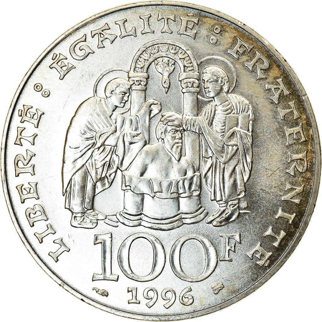 Coin, France, Clovis, 100 Francs, 1996, MS(64), Silver, KM:1180, Gadoury:953