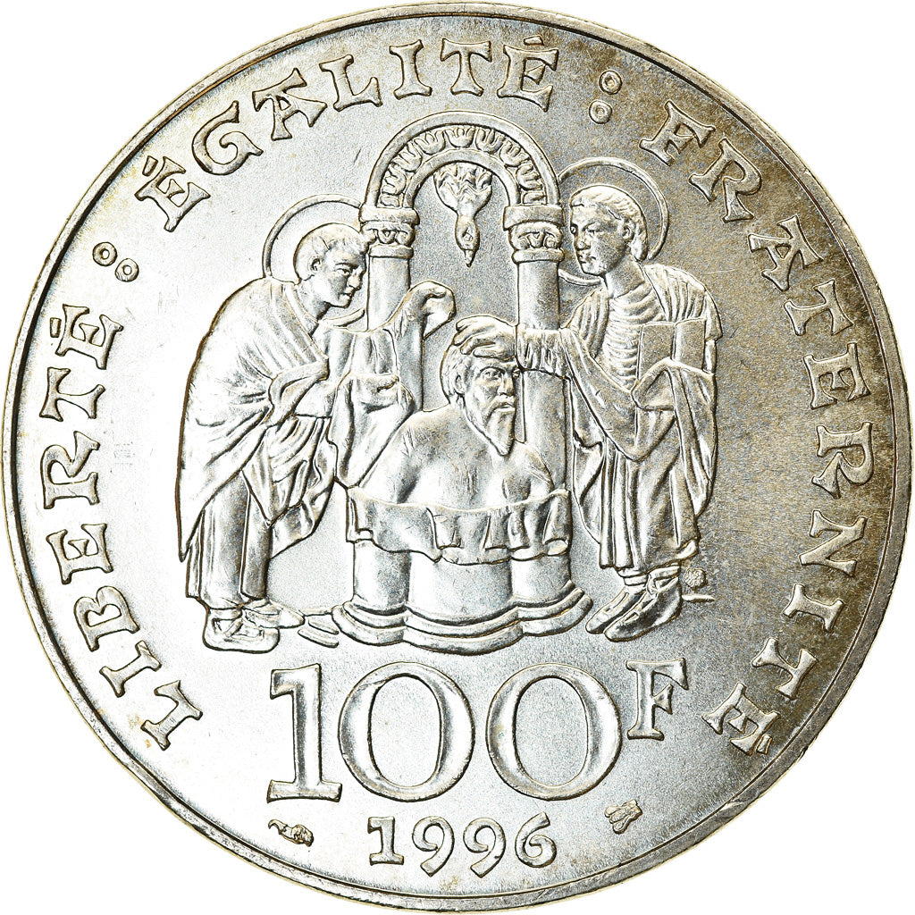 Coin, France, Clovis, 100 Francs, 1996, MS(64), Silver, KM:1180, Gadoury:953