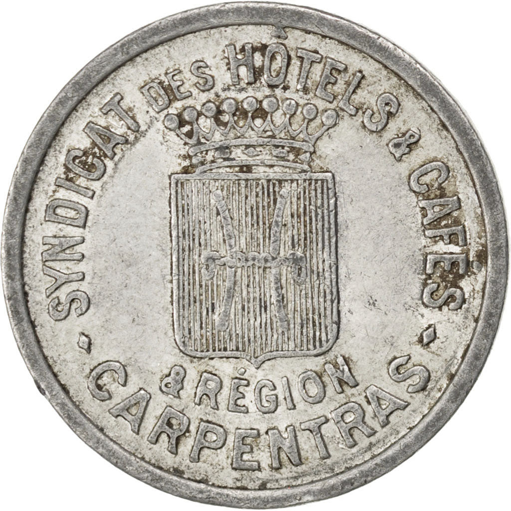 Carpentras, Syndicat des Hôtels et Cafés, 25 Centimes, Elie 10.2