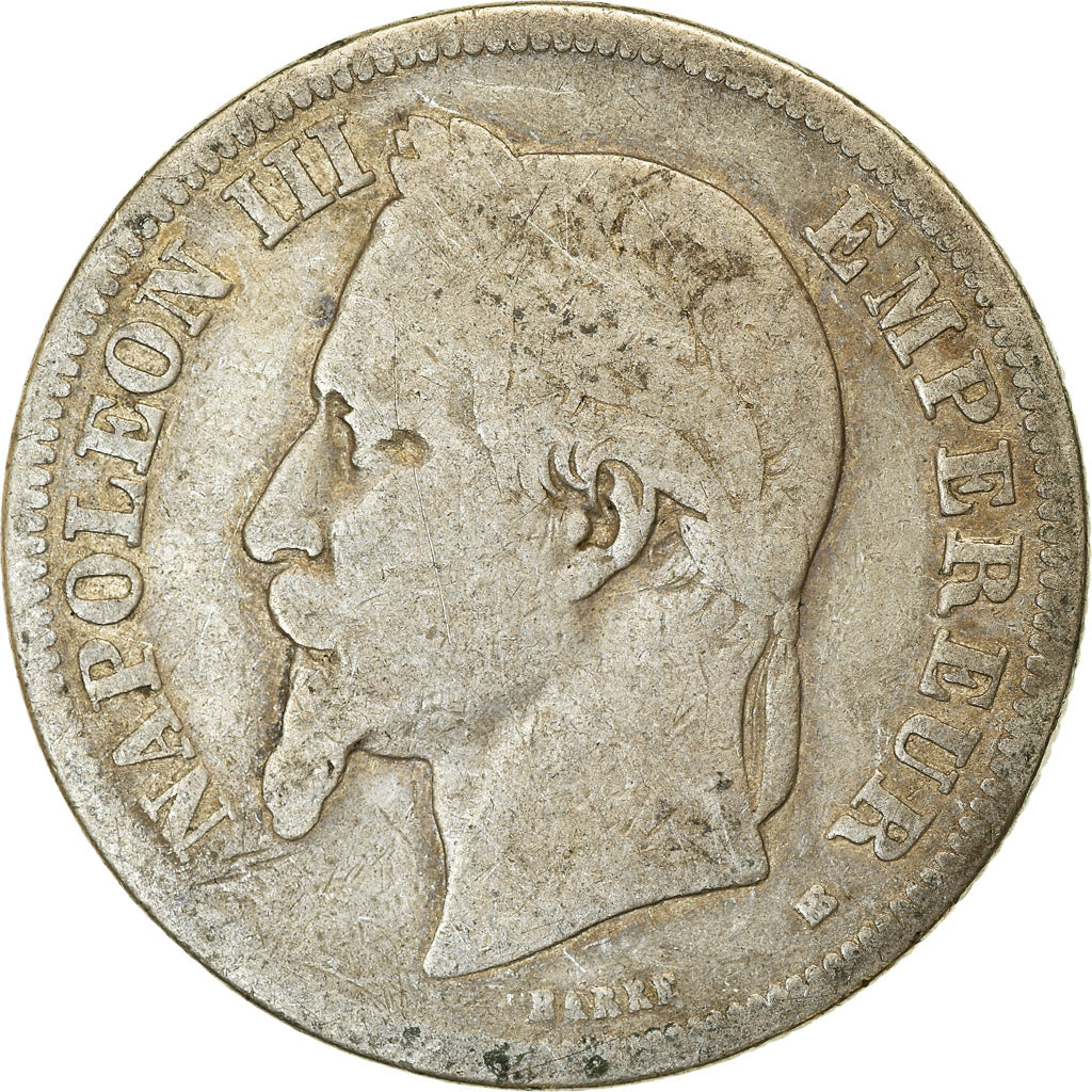 Coin, France, Napoleon III, Napoléon III, 2 Francs, 1868, Strasbourg, F(12-15)