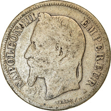 Moneda, Francia, Napoleon III, Napoléon III, 2 Francs, 1866, Paris, BC+, Plata